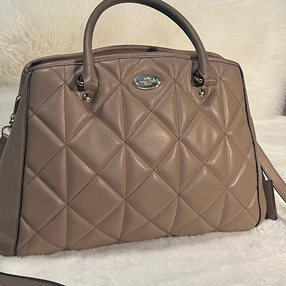 Coach quilted taupe bag - Picture 1 of 3